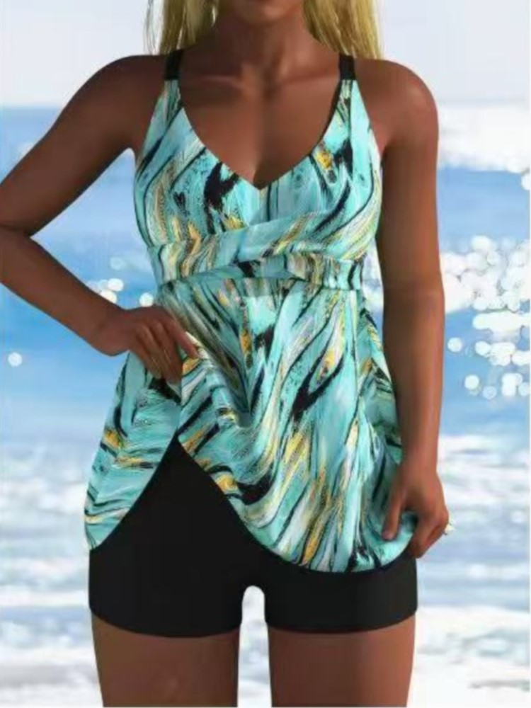 Swimwear - New High Waist Swimwears Tankini Set
