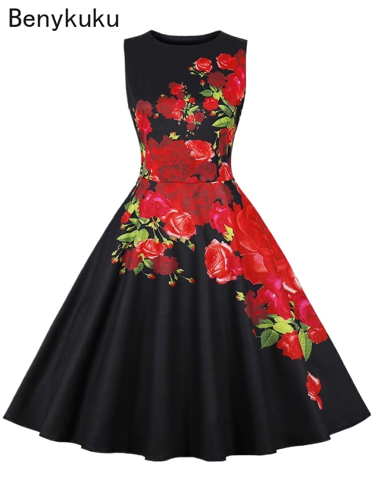 1950s Vintage Summer Dress Wom - French Vintage Floral Midi Dress ulasan dan harga