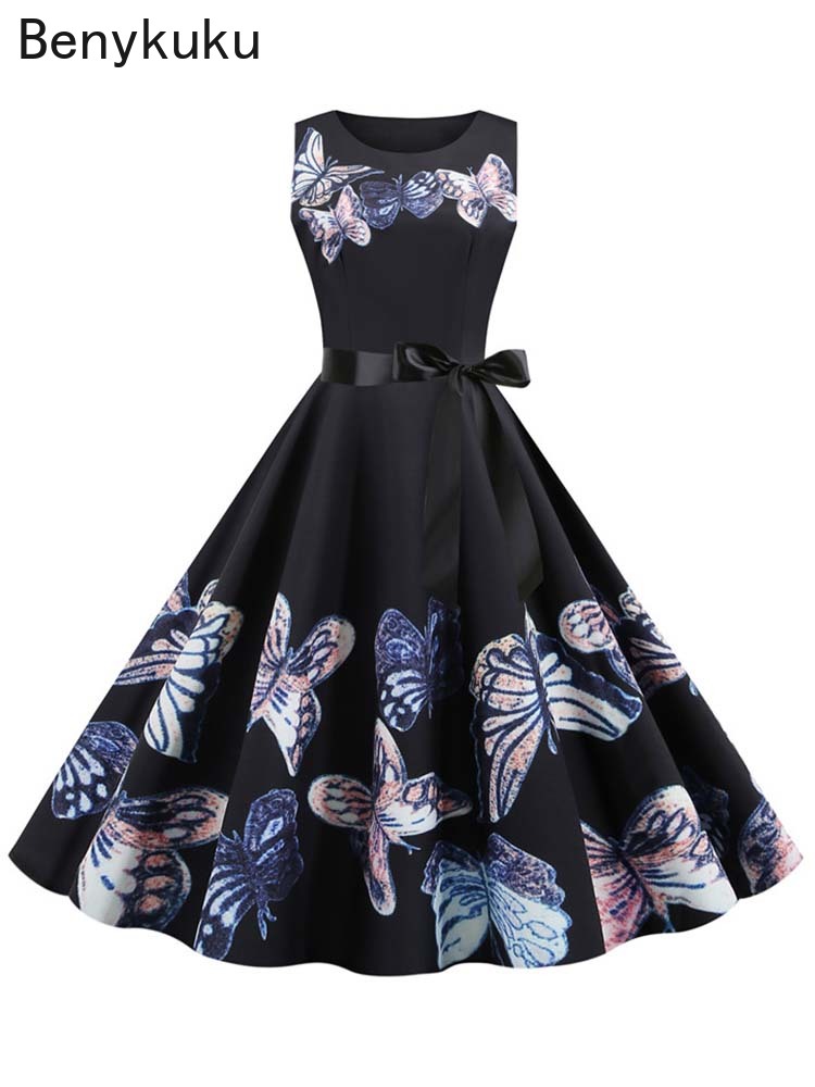 1950s Vintage Summer Dress Wom - French Vintage Floral Midi Dress ulasan dan harga