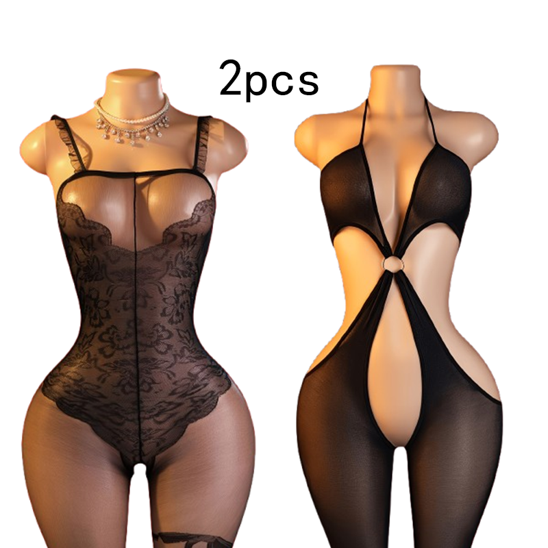 2-Piece Set – Black Sexy Cut-O - Lingerie ulasan dan harga