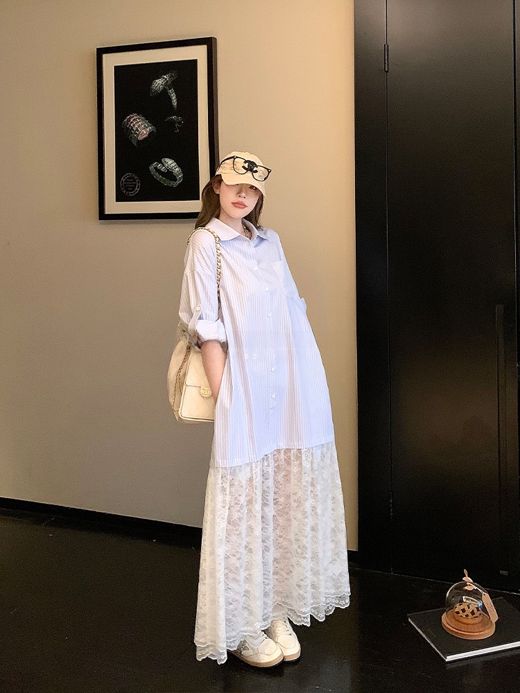 Luu Cherry Girl Lace A-Line Sh - Korean Style A Line Shirt Dress ulasan dan harga