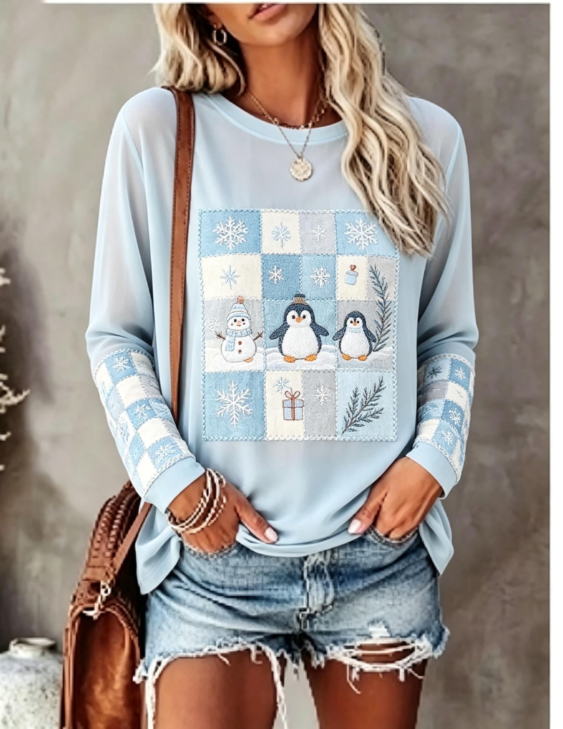 Women Long Sleeve T Shirt Fox  - Blouses ulasan dan harga