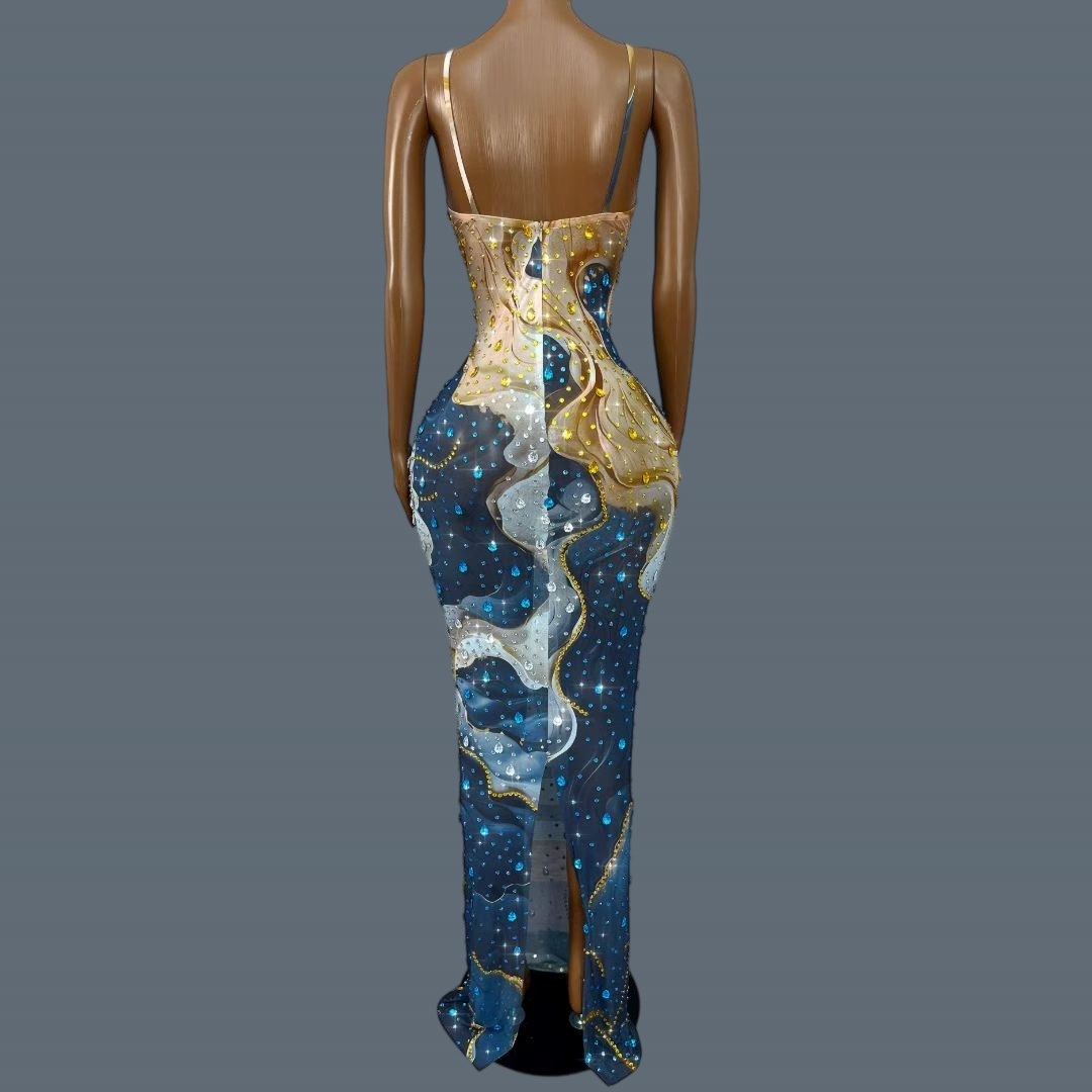Sexy Women Sparkly Rhinestone  - Sparkly Rhinestone Club Party Dress ulasan dan harga